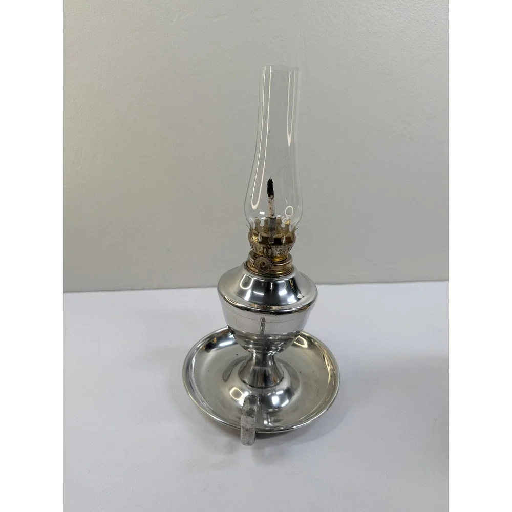 Signed Vintage Miniature Finger‎ Kerosene Oil Lamp